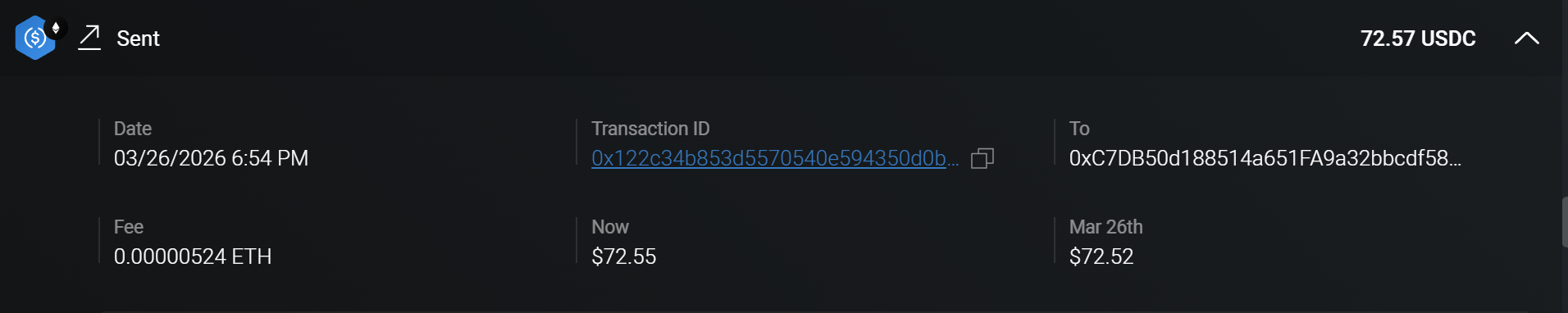 Digital Wallet Receipt